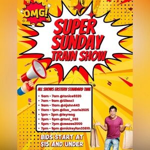 Super Sunday Train Show Poster $15 $ Under